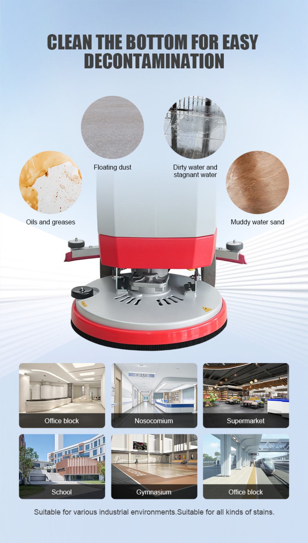 hand push floor scrubber cleaning machine