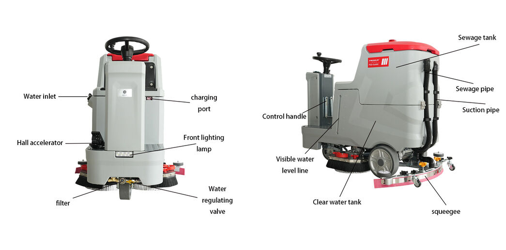 cleaning floor brush scrubbing machine